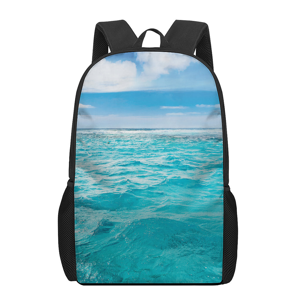 Caribbean Ocean Print 17 Inch Backpack