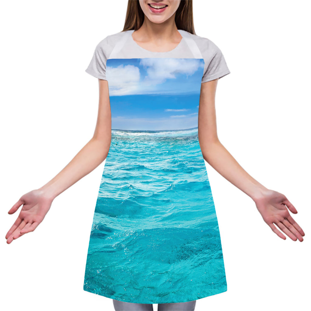 Caribbean Ocean Print Adjustable Apron