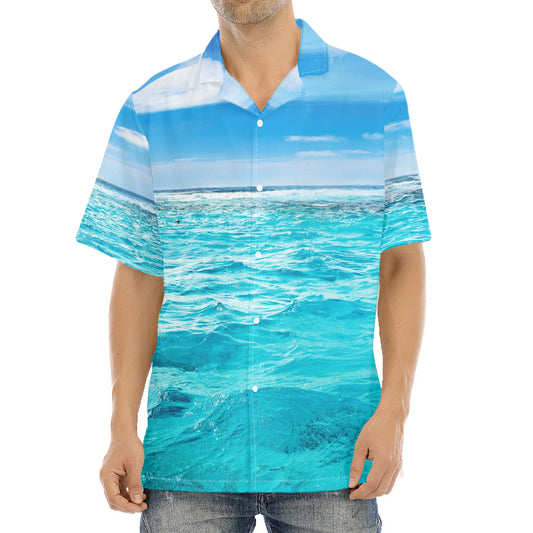 Caribbean Ocean Print Aloha Shirt