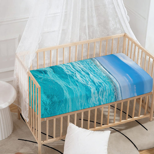 Caribbean Ocean Print Baby Crib Sheet