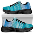 Caribbean Ocean Print Black Chunky Shoes