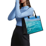 Caribbean Ocean Print Canvas Tote Bag