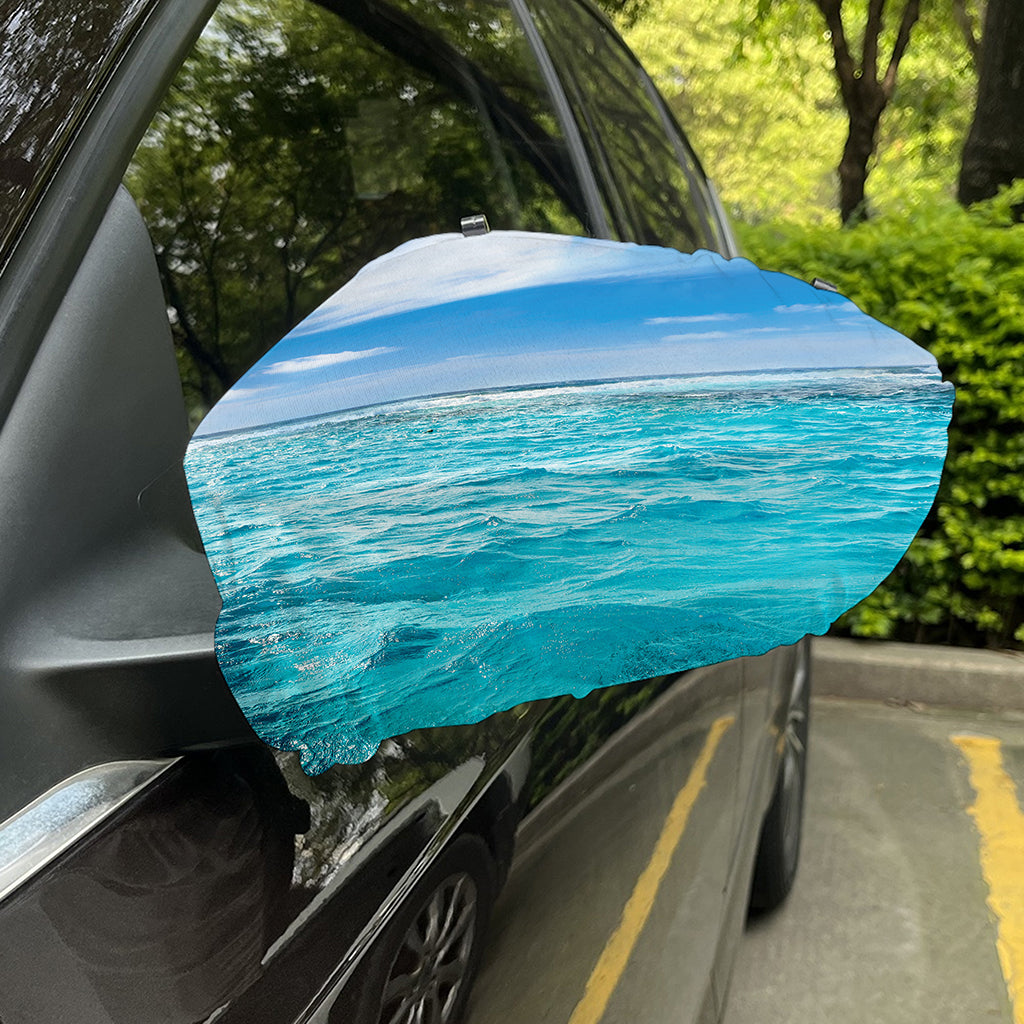 Caribbean Ocean Print Car Side Mirror Covers
