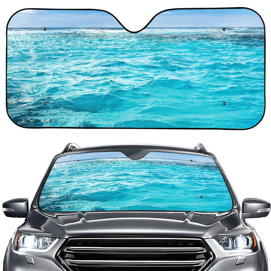 Caribbean Ocean Print Car Windshield Sun Shade