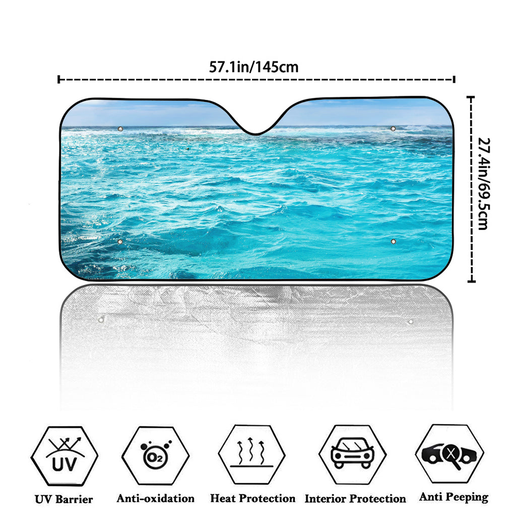 Caribbean Ocean Print Car Windshield Sun Shade