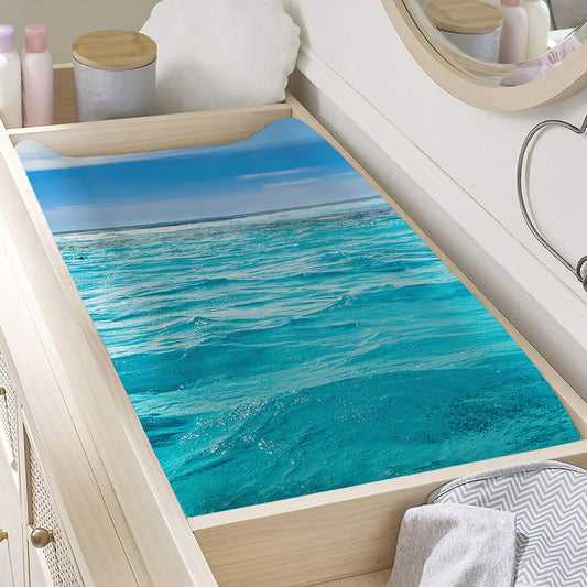 Caribbean Ocean Print Changing Pad Cover
