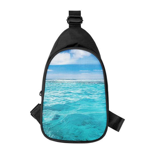 Caribbean Ocean Print Chest Bag