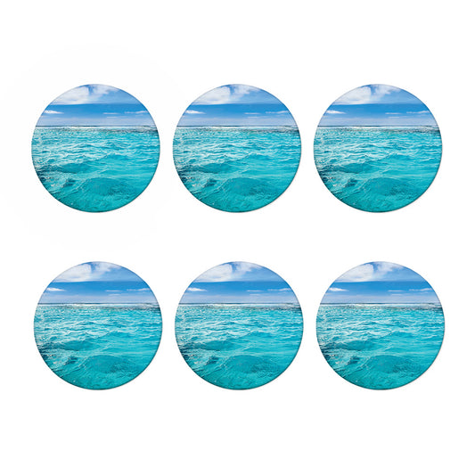 Caribbean Ocean Print Coaster Set