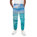 Caribbean Ocean Print Cotton Sweatpants