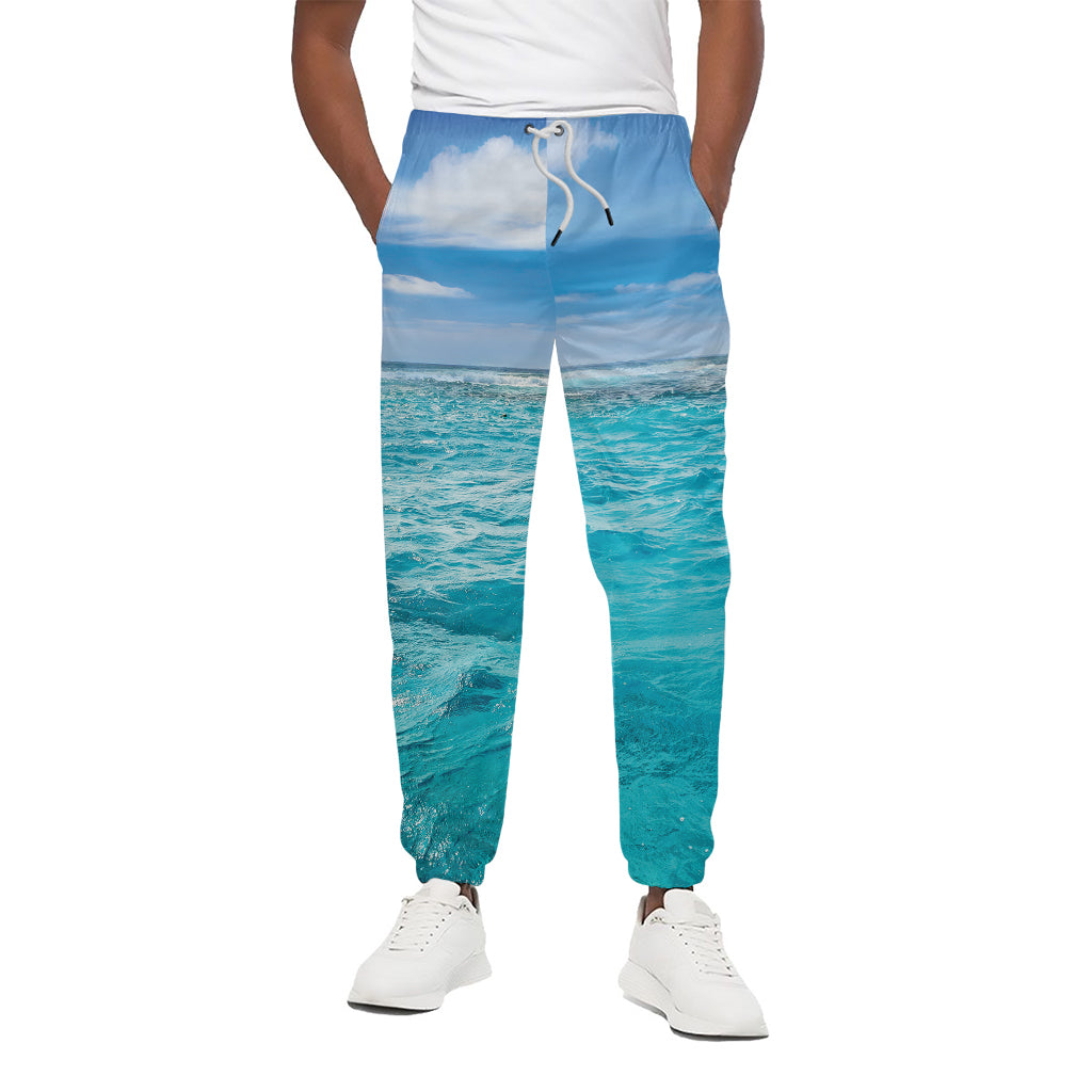 Caribbean Ocean Print Cotton Pants
