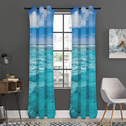 Caribbean Ocean Print Curtain