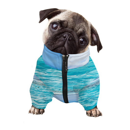Caribbean Ocean Print Dog Zip Up Jacket