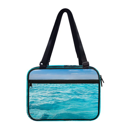 Caribbean Ocean Print Double Strap Bible Bag