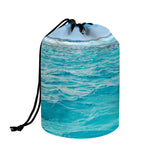 Caribbean Ocean Print Drawstring Makeup Bag