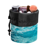 Caribbean Ocean Print Drawstring Makeup Bag