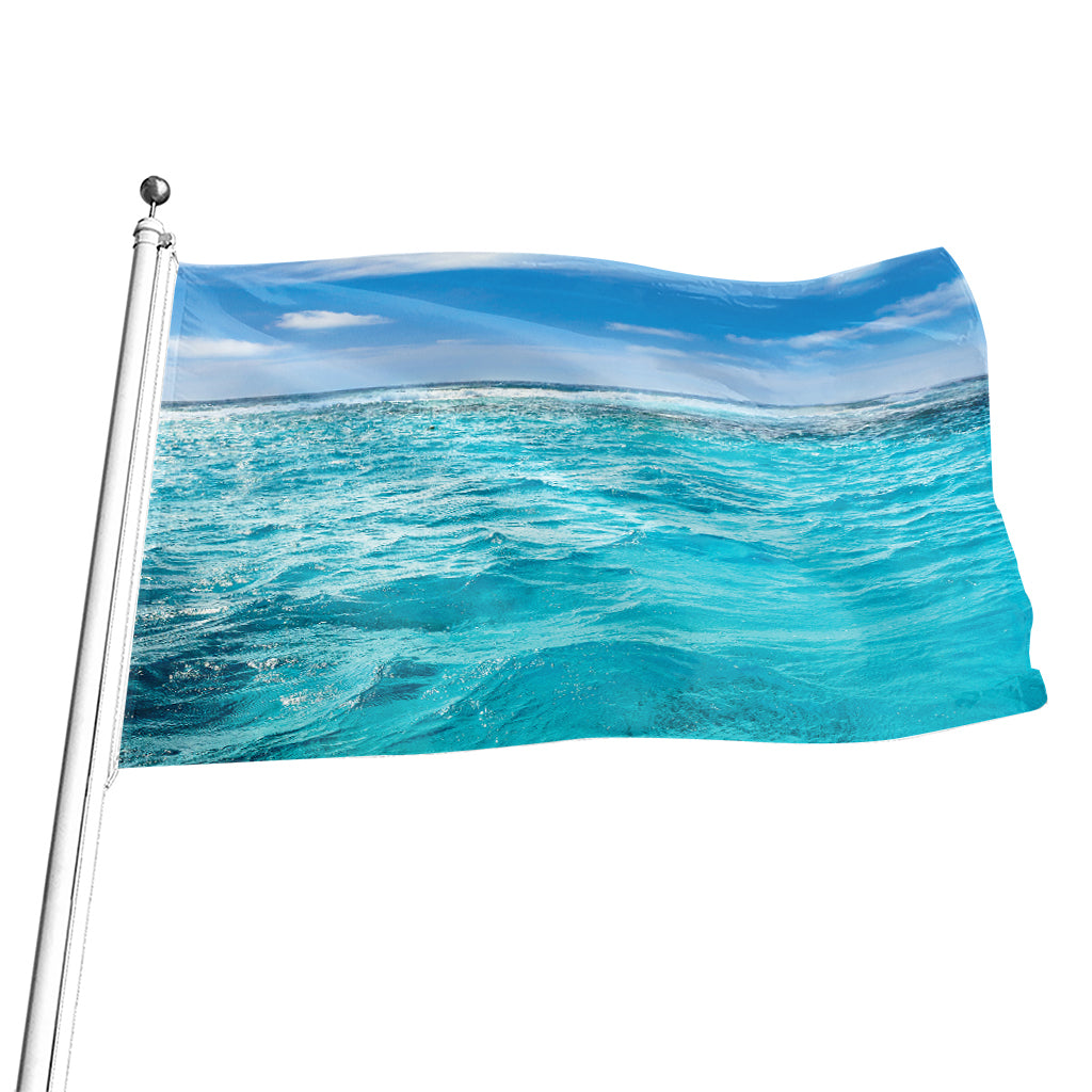 Caribbean Ocean Print Flag