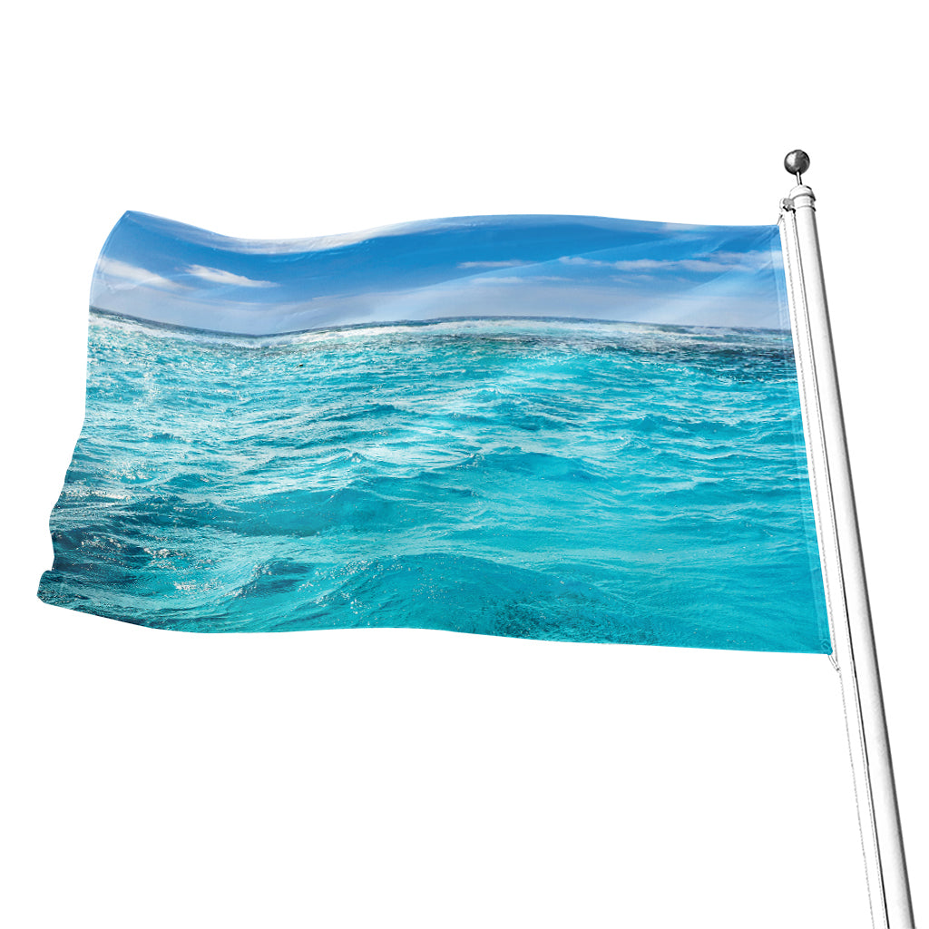 Caribbean Ocean Print Flag