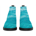 Caribbean Ocean Print Flat Ankle Boots