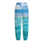 Caribbean Ocean Print Fleece Lined Knit Pants