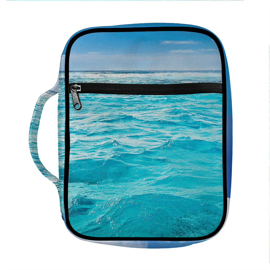 Caribbean Ocean Print Front Pocket Bible Bag