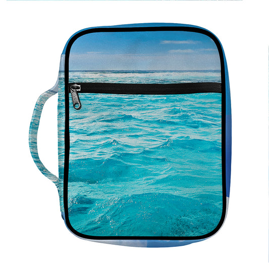 Caribbean Ocean Print Front Pocket Bible Bag