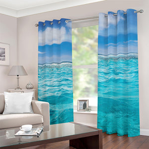 Caribbean Ocean Print Grommet Curtains