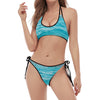 Caribbean Ocean Print Halter Scoop Tie Side Bikini