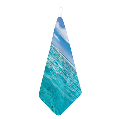 Caribbean Ocean Print Hand Towel