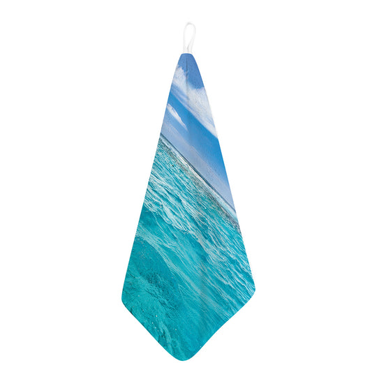 Caribbean Ocean Print Hand Towel