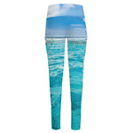 Caribbean Ocean Print High-Waisted Pocket Leggings