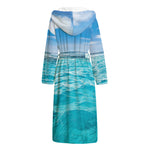 Caribbean Ocean Print Hooded Bathrobe