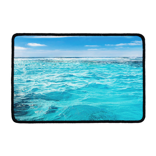 Caribbean Ocean Print Kitchen Mat