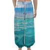 Caribbean Ocean Print Lantern Pants