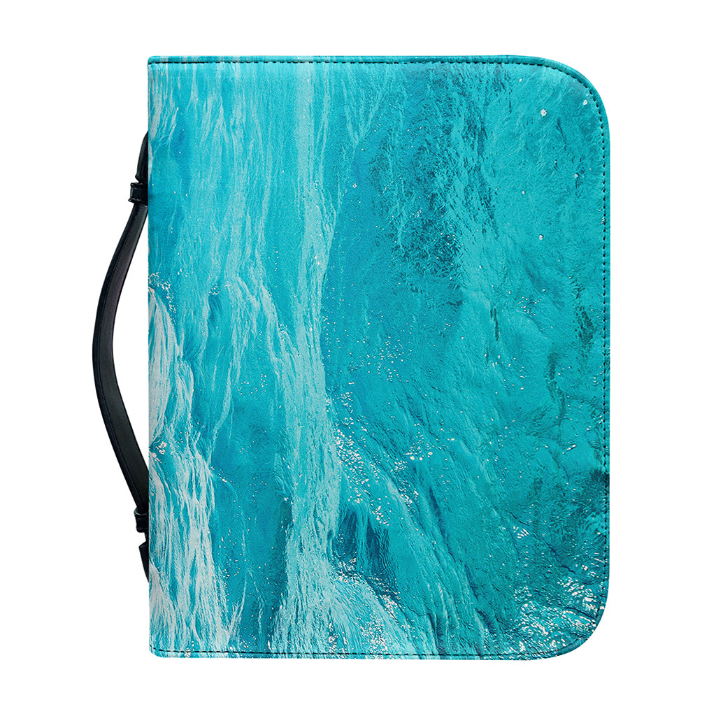 Caribbean Ocean Print Leather Bible Cover