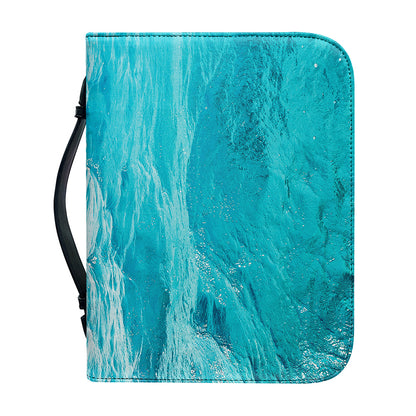 Caribbean Ocean Print Leather Bible Cover