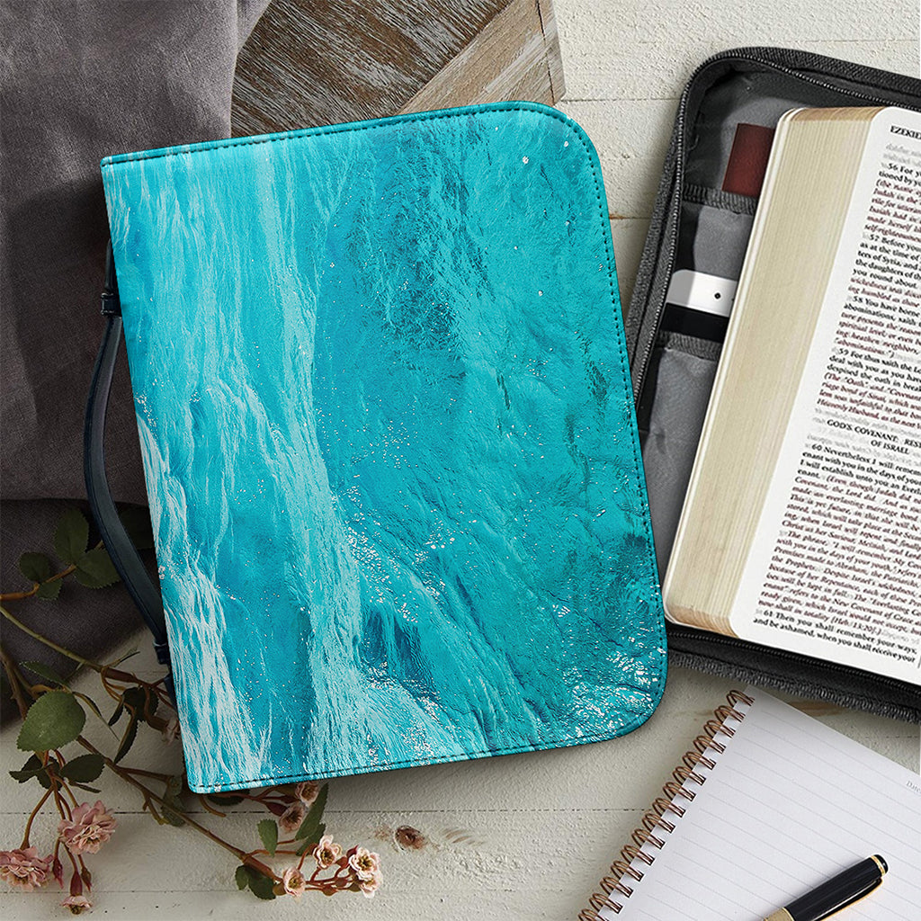 Caribbean Ocean Print Leather Bible Cover