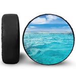 Caribbean Ocean Print Leather Spare Tire Cover