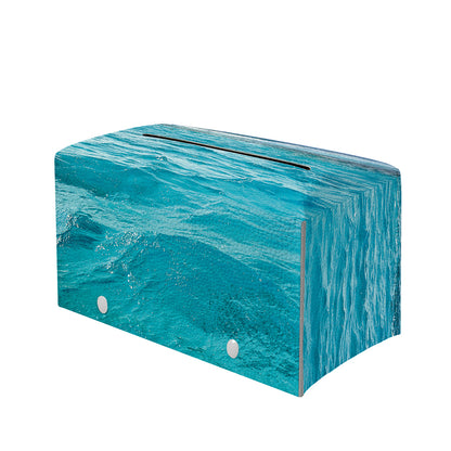 Caribbean Ocean Print Leather Tissue Box Cover