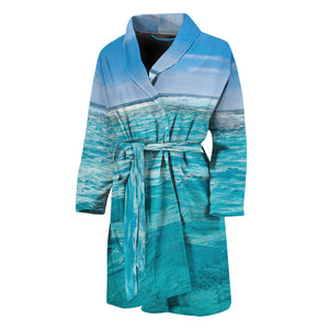 Caribbean Ocean Print Men's Bathrobe