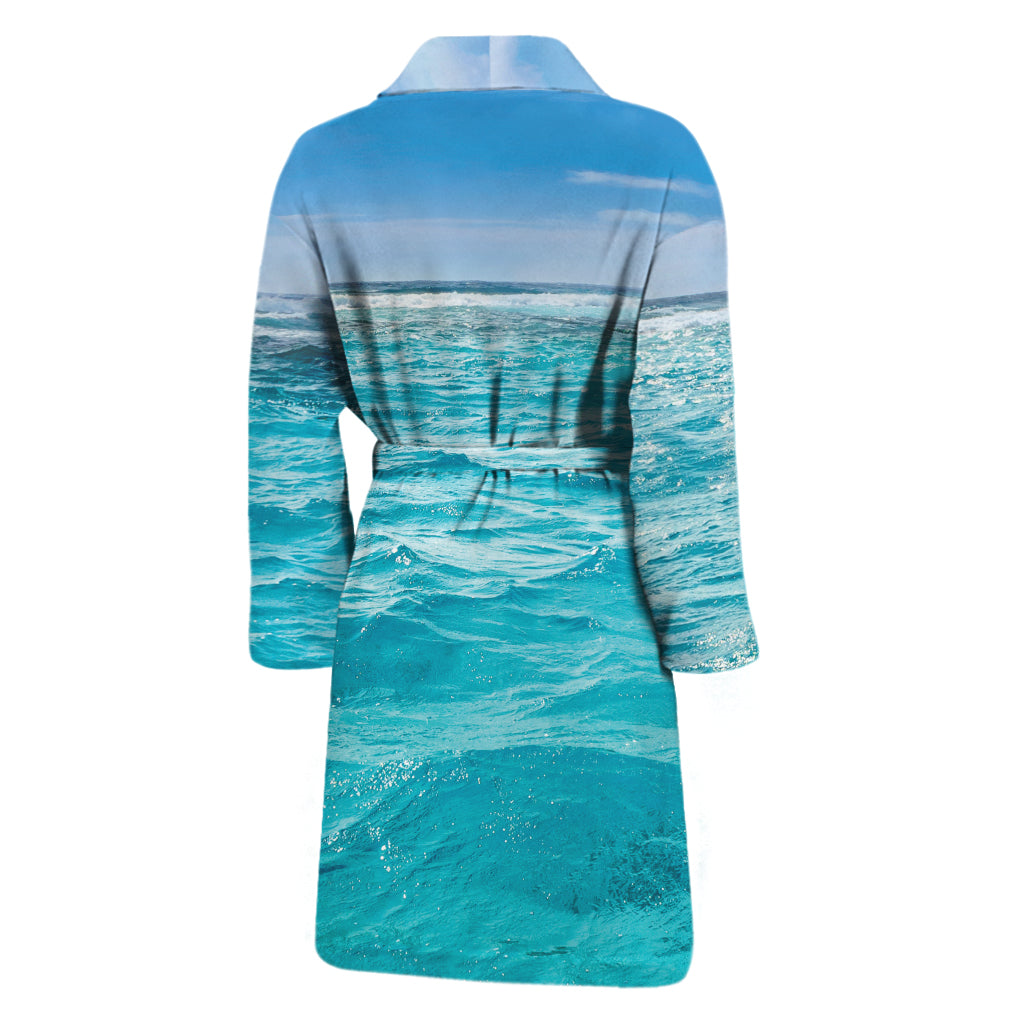 Caribbean Ocean Print Men's Bathrobe