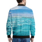 Caribbean Ocean Print Men's Bomber Jacket