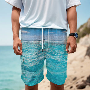 Caribbean Ocean Print Men's Cargo Shorts