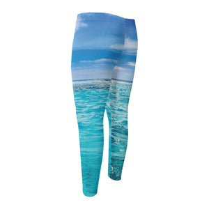 Caribbean Ocean Print Men's Compression Pants