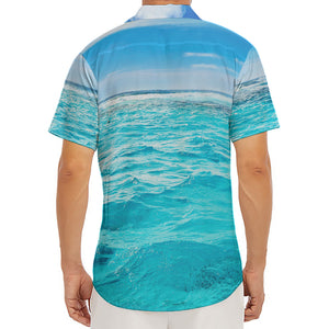 Caribbean Ocean Print Men's Deep V-Neck Shirt