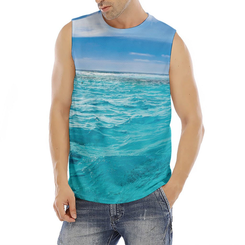 Caribbean Ocean Print Men's Fitness Tank Top