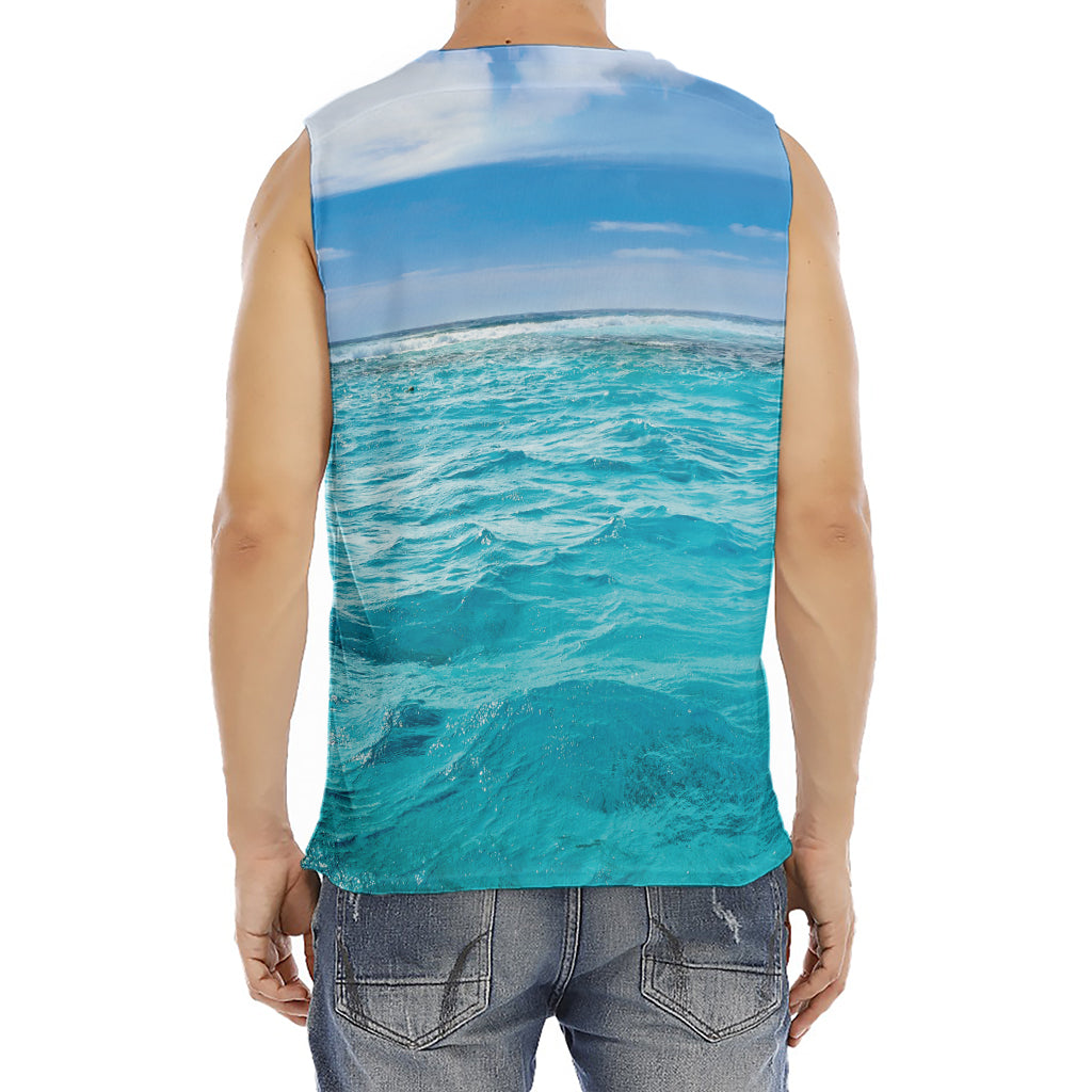 Caribbean Ocean Print Men's Fitness Tank Top