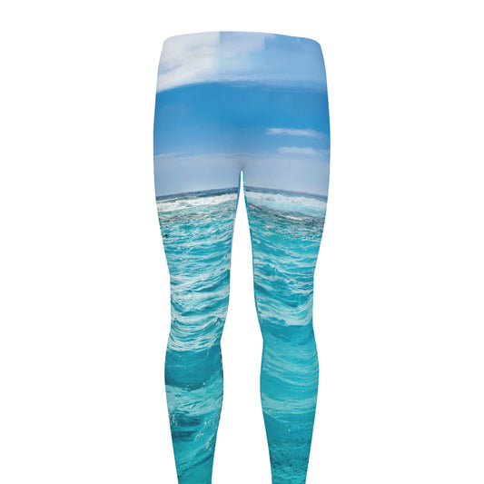 Caribbean Ocean Print Men's leggings