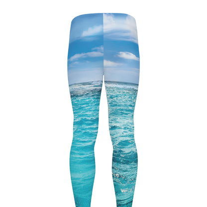 Caribbean Ocean Print Men's leggings
