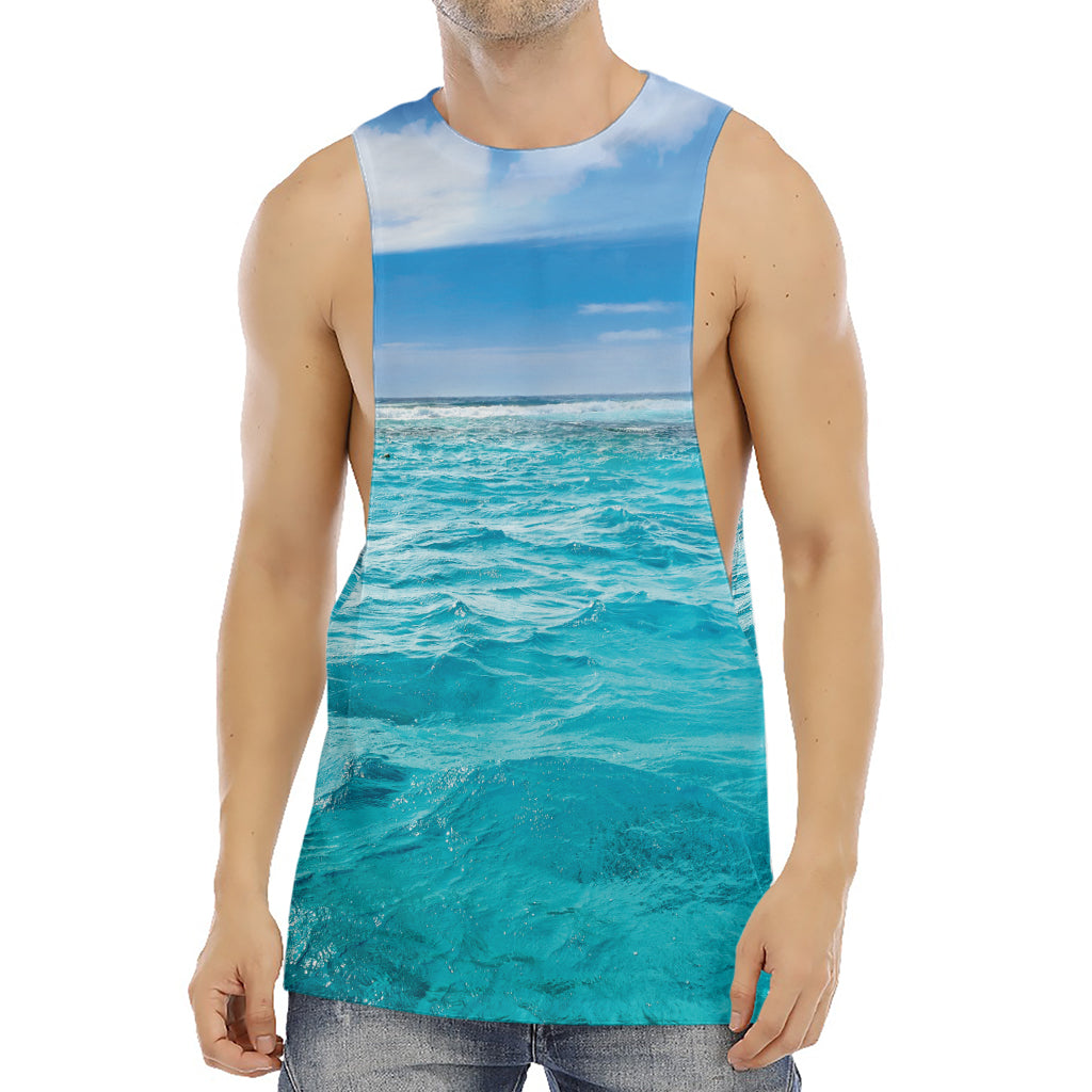 Caribbean Ocean Print Men's Muscle Tank Top