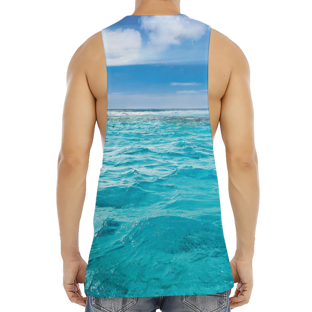 Caribbean Ocean Print Men's Muscle Tank Top